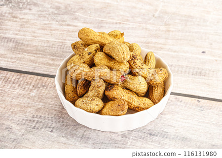 Raw ripe unpeeled peanut heap Raw ripe unpeeled peanut heap 116131980
