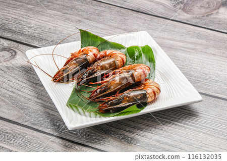 Cooked tiger prawn in the pate Cooked tiger prawn in the pate 116132035