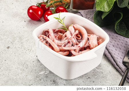 Marinated squid tentacles in the bowl 116132038