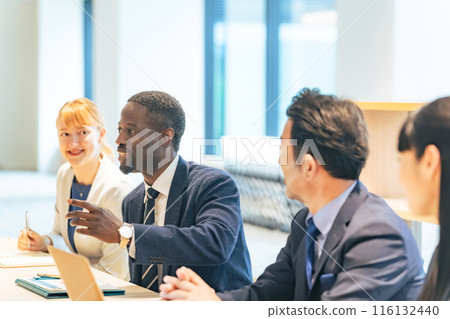 A group of multinational business people having a meeting 116132440