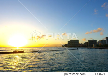 Waikiki Beach at Sunset Waikiki Beach at dusk 116133621