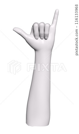 3D Female hand with gesture 116133968
