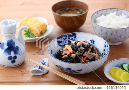 水煮羊棲菜日式早餐圖片 116134053