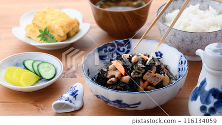 水煮羊棲菜日式早餐圖片 116134059