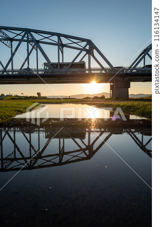 [Tokushima] Yoshinogawa Bridge - Scenery after the rain [Evening view] 116134147