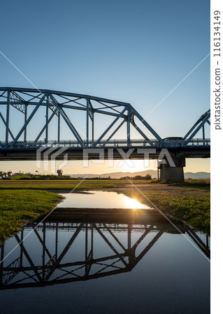 [Tokushima] Yoshinogawa Bridge - Scenery after the rain [Evening view] 116134149