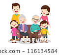 Big happy multi-generational family siblings relatives portrait 116134584