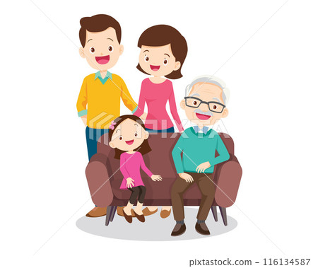 Big happy multi-generational family siblings relatives portrait 116134587
