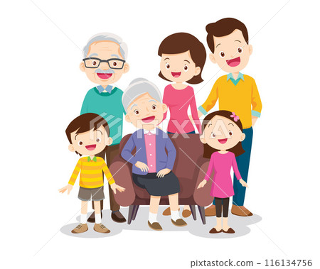 Big happy multi-generational family siblings relatives portrait 116134756