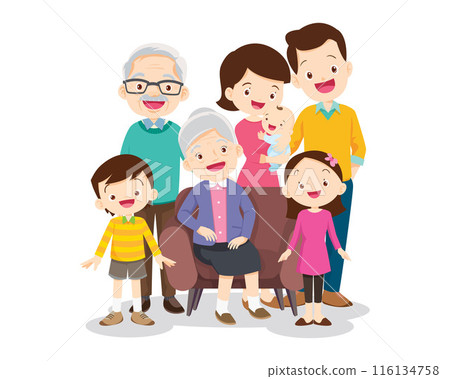 Big happy multi-generational family siblings relatives portrait Big happy multi-generational family siblings relatives portrait 116134758