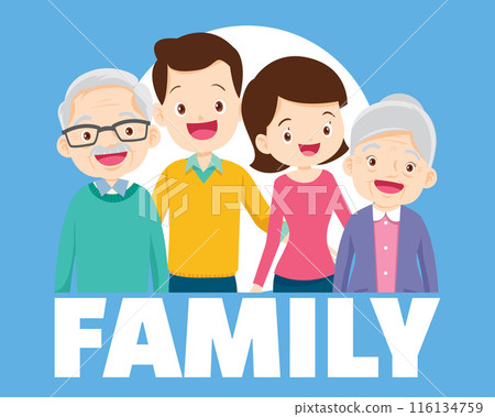 Big happy multi-generational family siblings relatives portrait 116134759