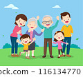 Big happy multi-generational family siblings relatives portrait 116134770