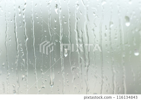 Raindrops on the window glass 116134843