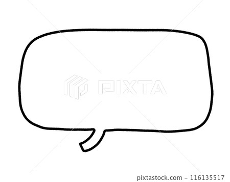 手繪可愛語音氣泡方形單色襯線複製空間 116135517