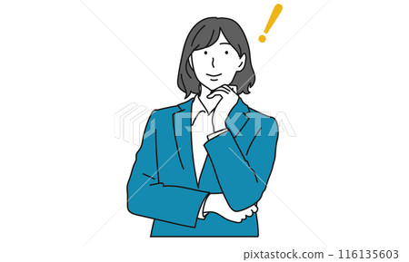 Asian business woman thinking of good things 116135603