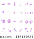Watercolor style colorful arrow icon set purple 116135624