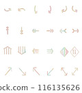 Watercolor style colorful arrow icon set 116135626