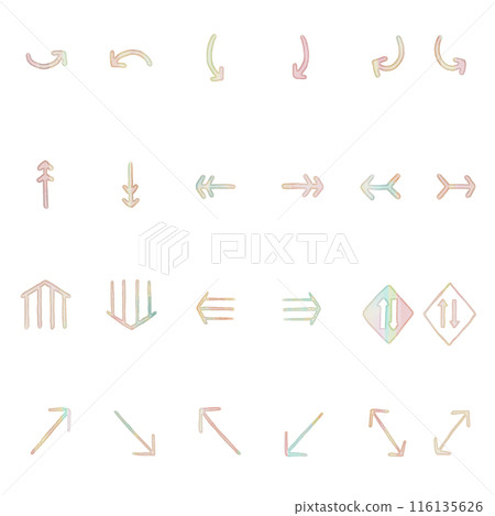 Watercolor style colorful arrow icon set - Stock Illustration ...