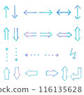 Handwritten simple arrow icon set blue 116135628