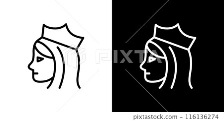 Simple queen line icon - Stock Illustration [116136274] - PIXTA