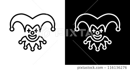 簡單的小丑線圖標 簡單的小丑線圖標 116136276