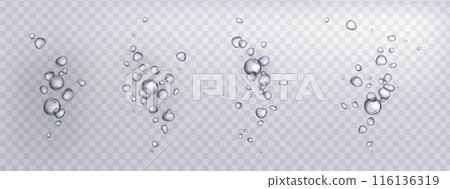 Fizzy bubble in carbonated effervescent soda water 116136319