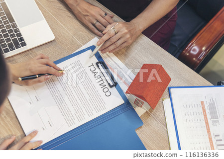 Close up Diversity Businesswoman teams handshake together. Partnership teamwork meeting signing contract business concept. Team Businesswoman hands partners sign contract with success business deal 116136336