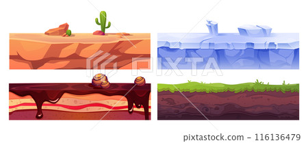 Seamless landscape texture set for game ui 116136479