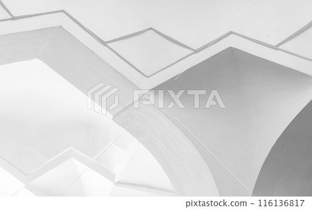 Details of a white interior in Arabic style, architecture photo 116136817