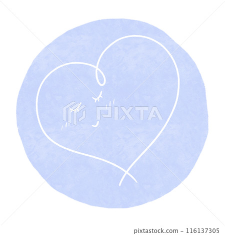 Watercolor circle smile heart purple 116137305