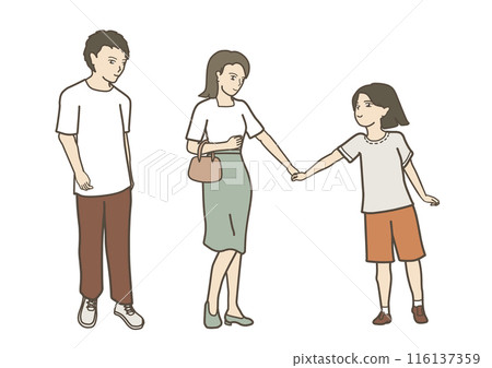 A close parent and child going out 116137359