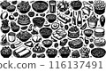 Outline Set of Mexican Food 116137491