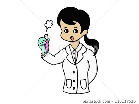 Woman conducting an experiment with a test tube Woman conducting an experiment with a test tube 116137520