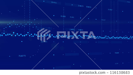 Image of financial data processing over blue background Image of financial data processing over blue background 116138683