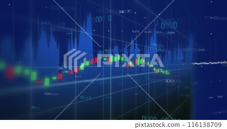 Image of data processing over blue background Image of data processing over blue background 116138709