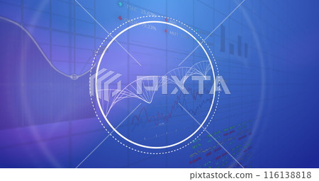 Image of data processing and dna strand over blue background Image of data processing and dna strand over blue background 116138818