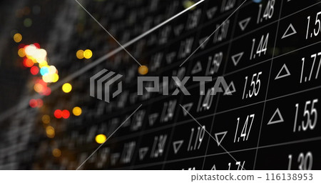 Image of data processing over bokeh on black background 116138953