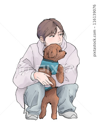 Dog and lady 116139076