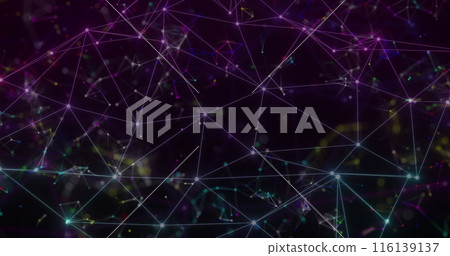 Image of network of connections over shapes Image of network of connections over shapes 116139137