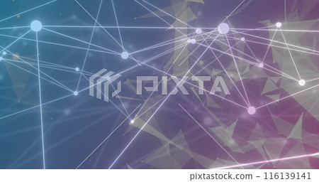 Image of network of connections over shapes 116139141