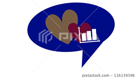 Image of diagram and hearts over white background Image of diagram and hearts over white background 116139396