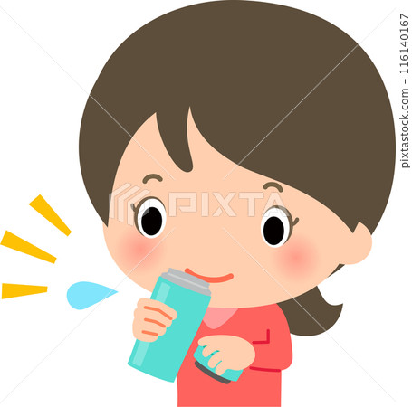 女人從水瓶喝水 116140167