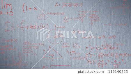 Image of mathematical data processing over grey background Image of mathematical data processing over grey background 116140225