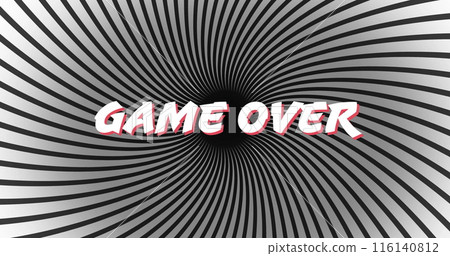 Image of game over text over stripes pattern Image of game over text over stripes pattern 116140812