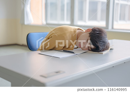 Sleeping man in casual clothes Sleeping man in casual clothes 116140995