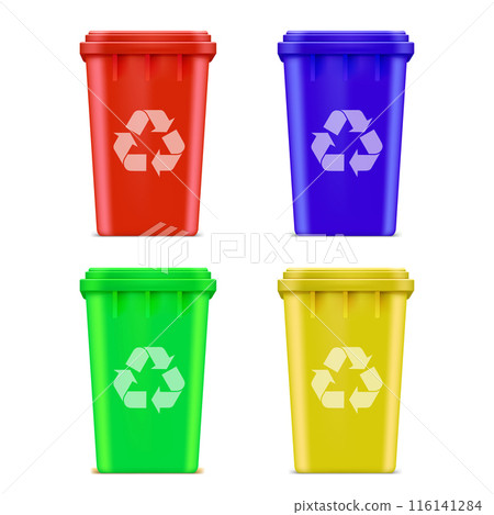 3d recycle and trash bin icon. Vector 116141284