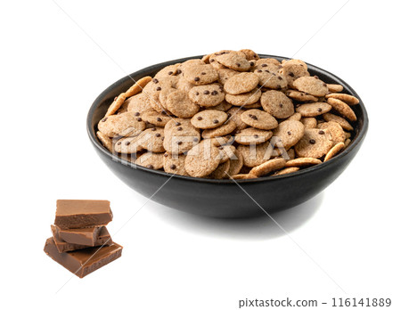 Chocolate Corn Flakes for Breakfast, Brown Choco Dot Cereals 116141889