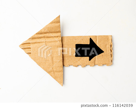 Cardboard Arrow, Arrows Made of Carton Piece, Ripped Kraft Paper, Brown Wrapping Vintage Paper Arrow Cardboard Arrow, Arrows Made of Carton Piece, Ripped Kraft Paper, Brown Wrapping Vintage Paper Arrow 116142039