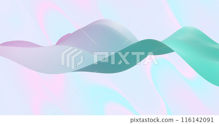 Soft pink and green waves flowing across canvas Soft pink and green waves flowing across canvas 116142091