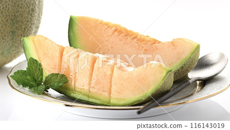 Very sweet Yubari melon (white background) 116143019